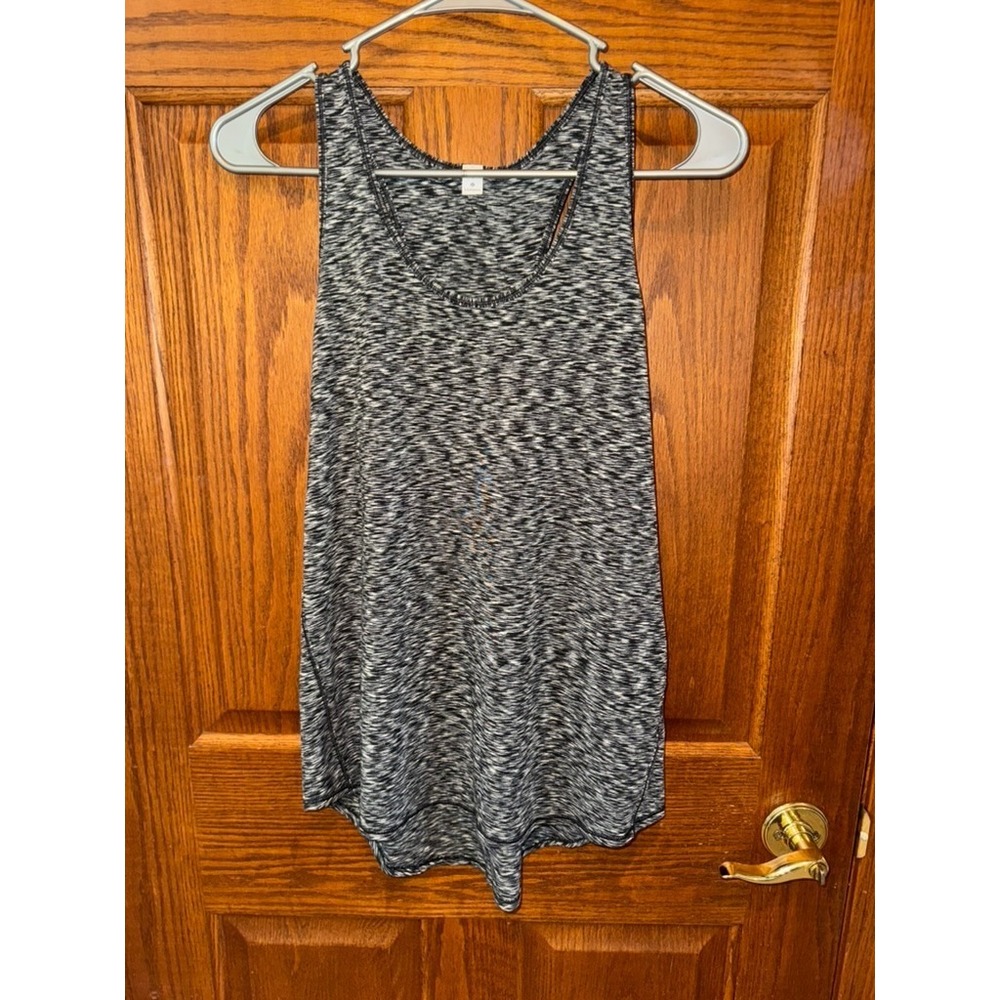 Lululemon Racerback Tank spaced out black women size 4 Workout Yoga Top